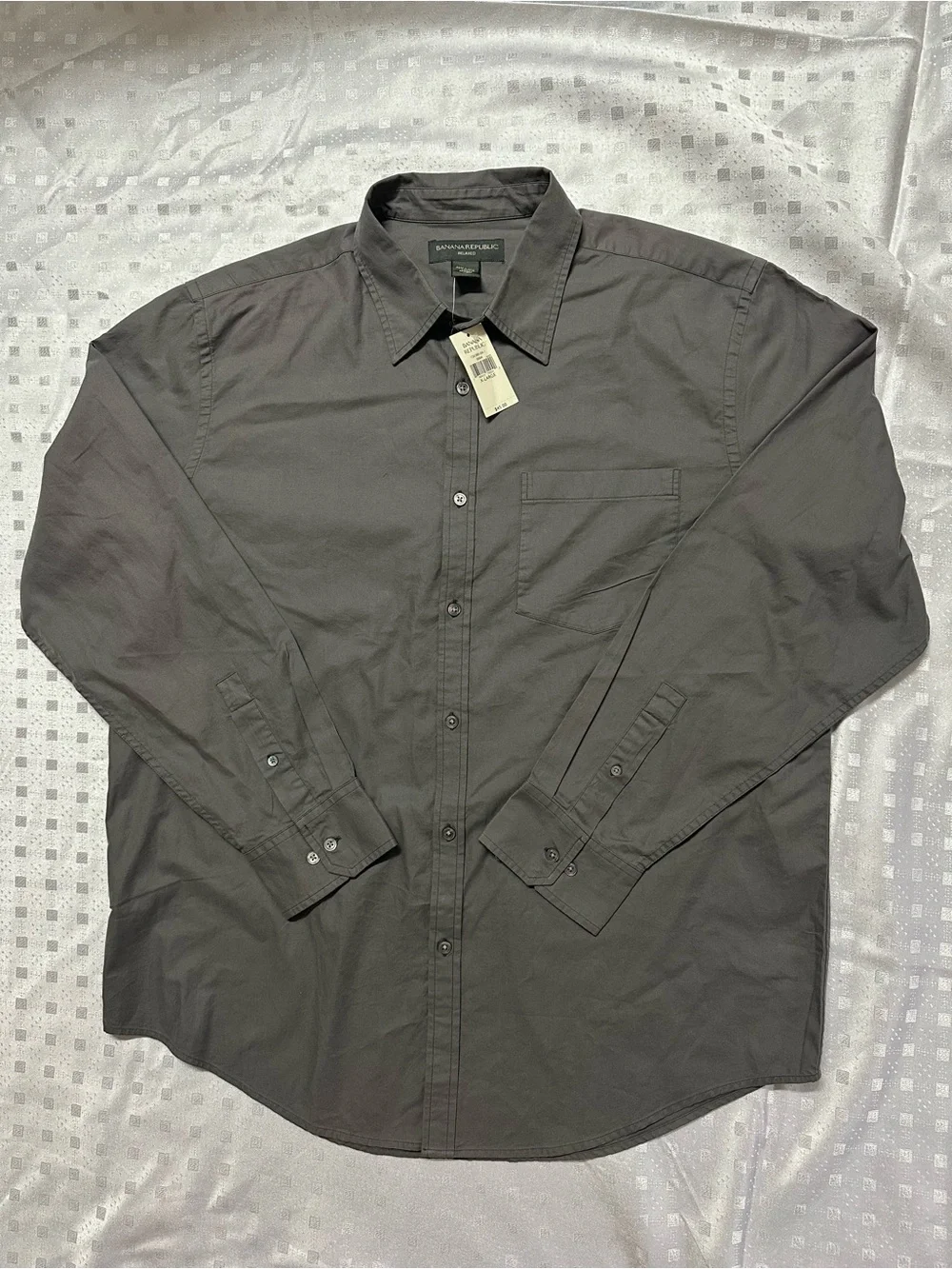 Banana Republic Men's Long-Sleeve Button-Up Shirt - Charcoal Gray